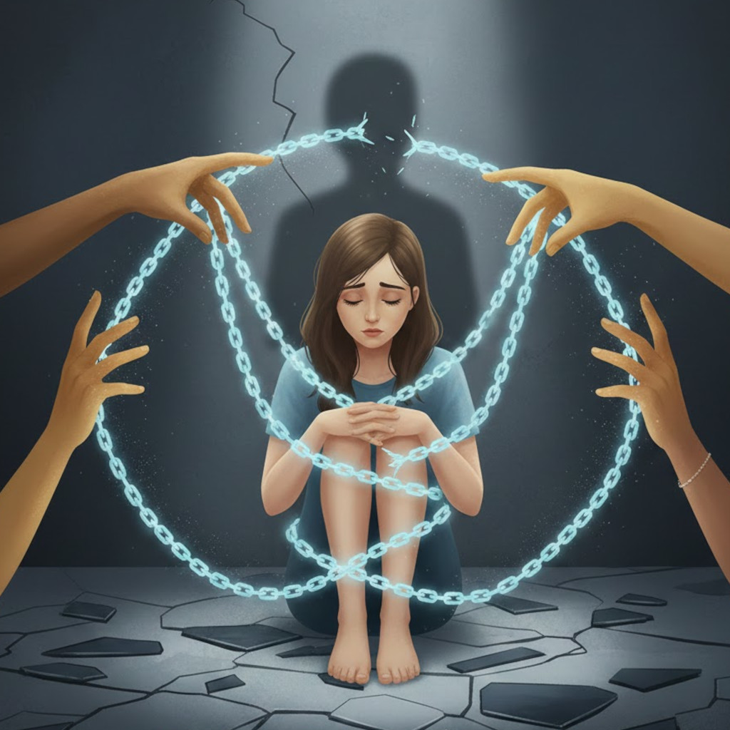 Illustration enfant enchaîné