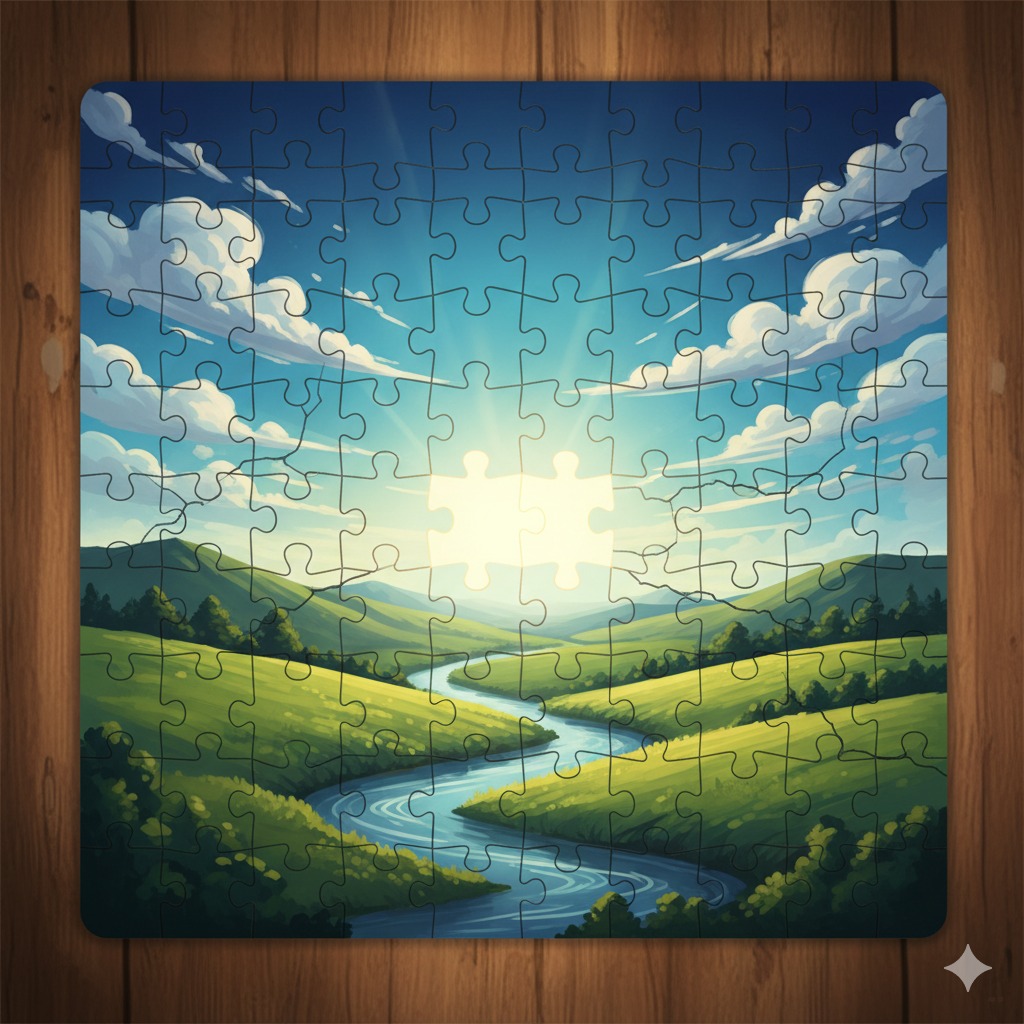 Illustration d'un puzzle avec des pièces manquantes