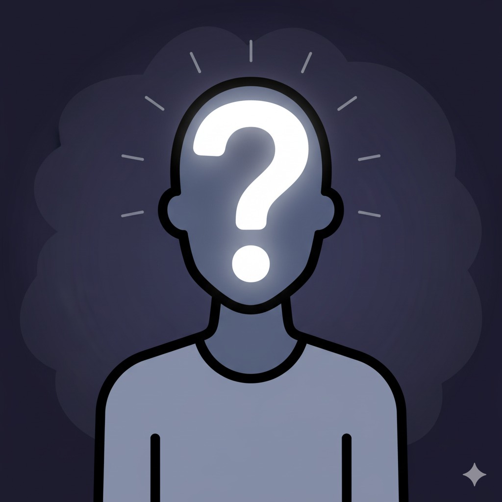 Illustration d'une personne avec un point d'interrogation dans la tête